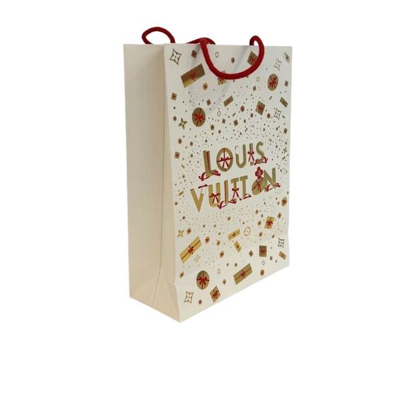 LOUIS VUITTON Paper Bag Holiday 2023 Medium Christmas Pattern Shopping Luxury - Picture 1 of 8